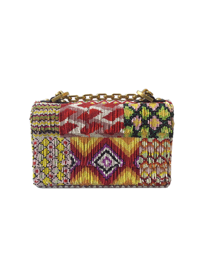 MULTICOLOR EMBELLISHED JADIOR FLAP BAG