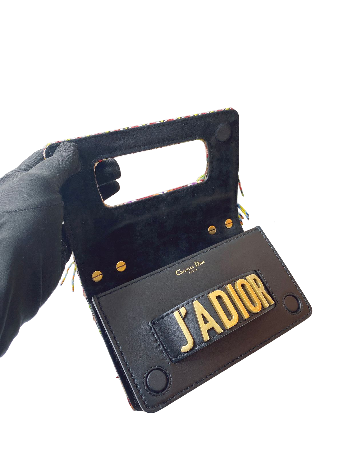 MULTICOLOR EMBELLISHED JADIOR FLAP BAG