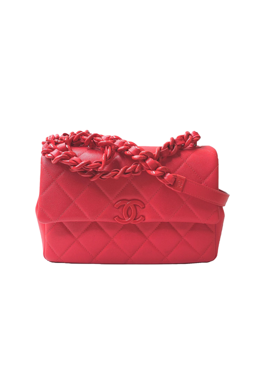 PINK CAVIAR LEATHER MY EVERYTHING FLAP BAG