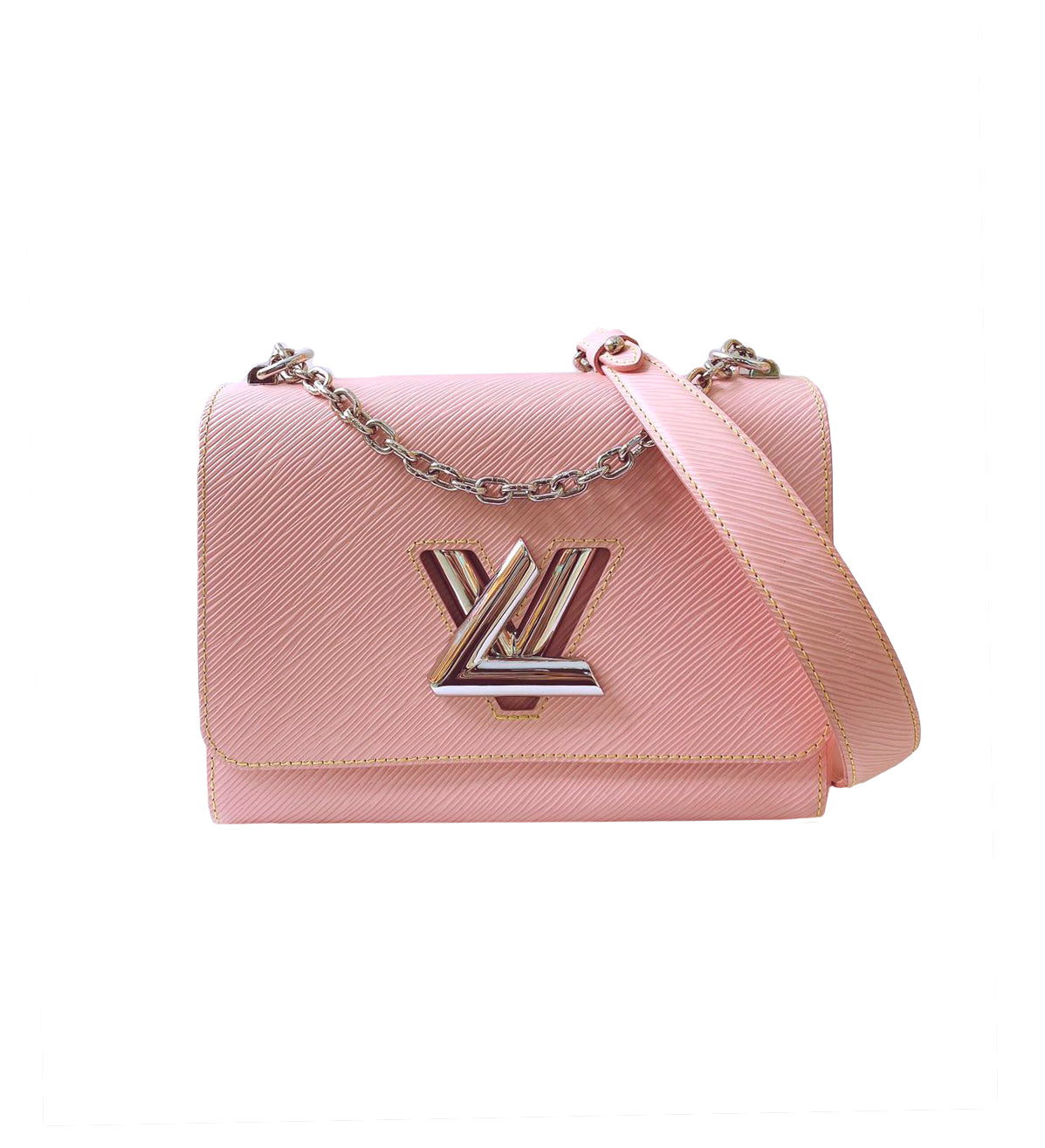PINK EPI LEATHER MM TWIST HAND BAG