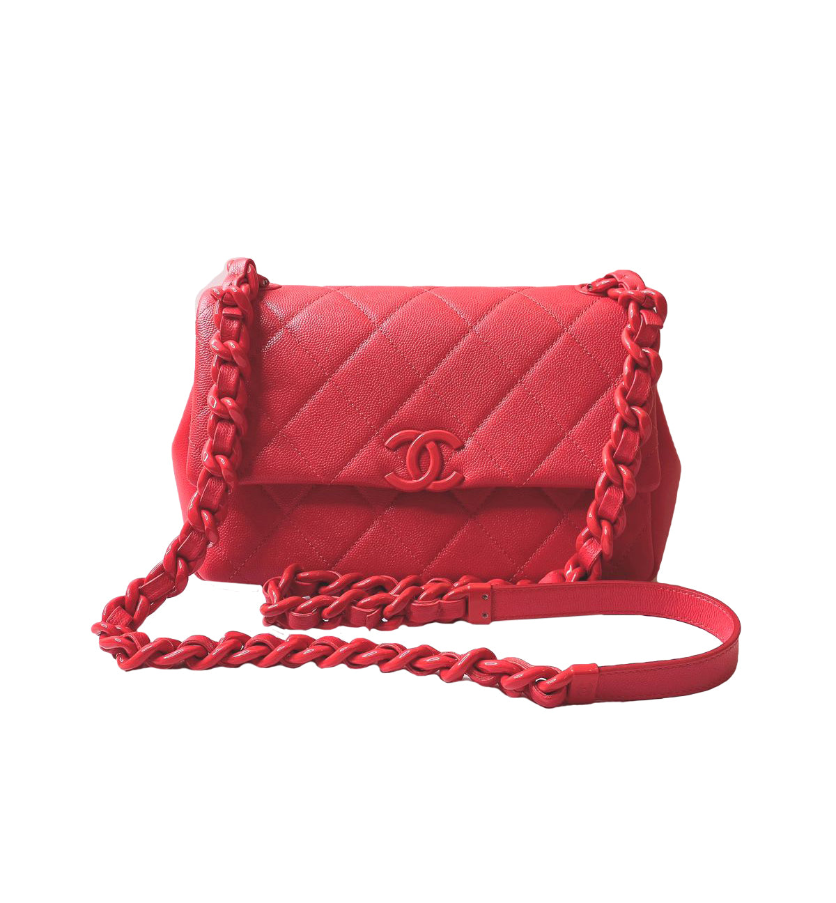 PINK CAVIAR LEATHER MY EVERYTHING FLAP BAG