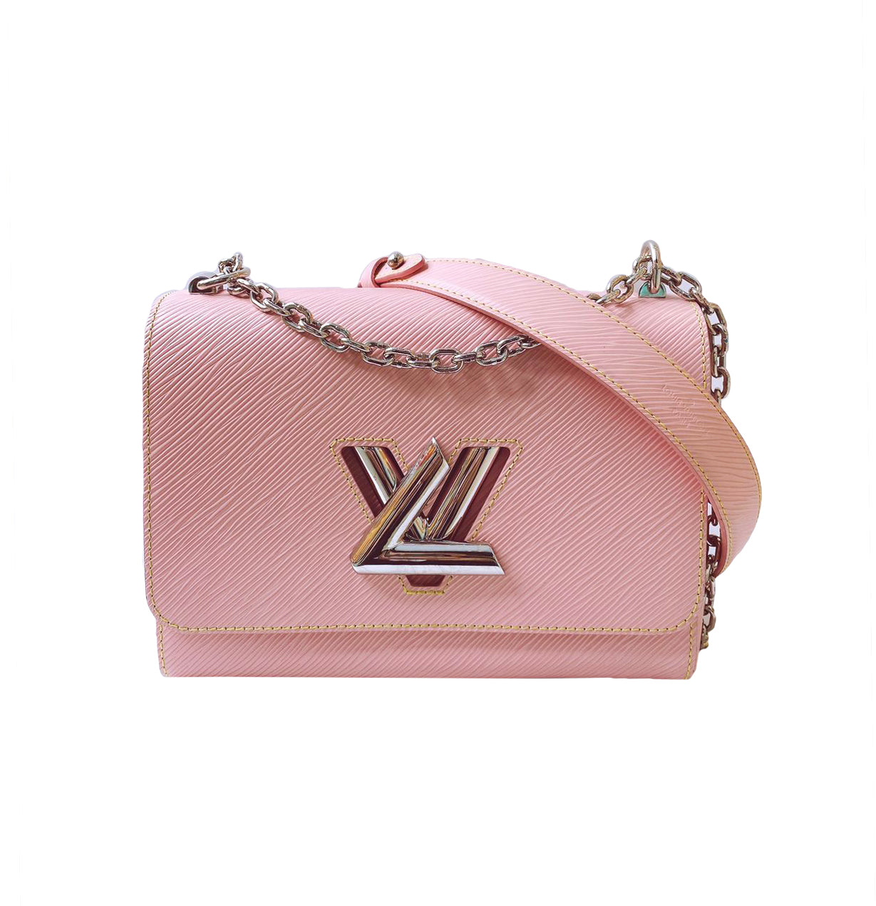 PINK EPI LEATHER MM TWIST HAND BAG