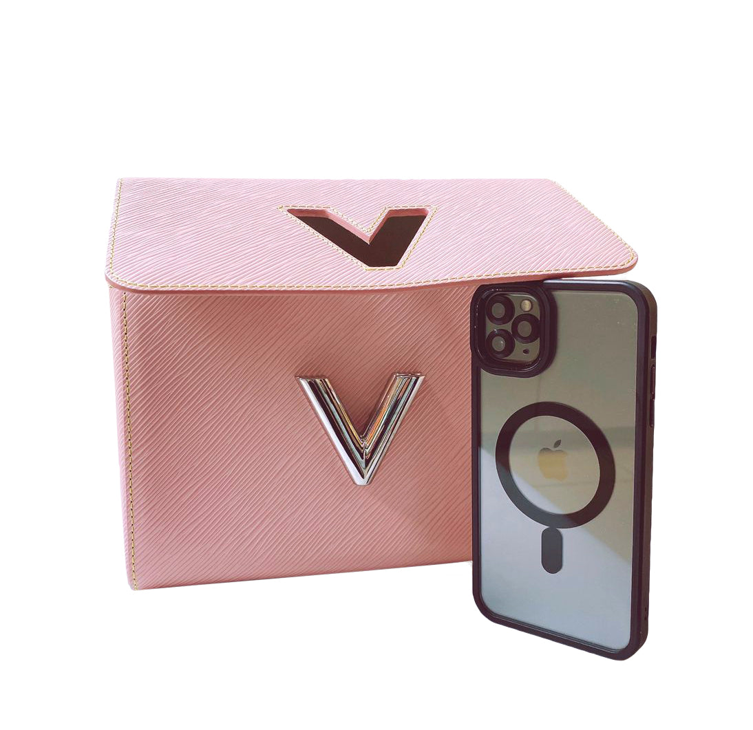 PINK EPI LEATHER MM TWIST HAND BAG