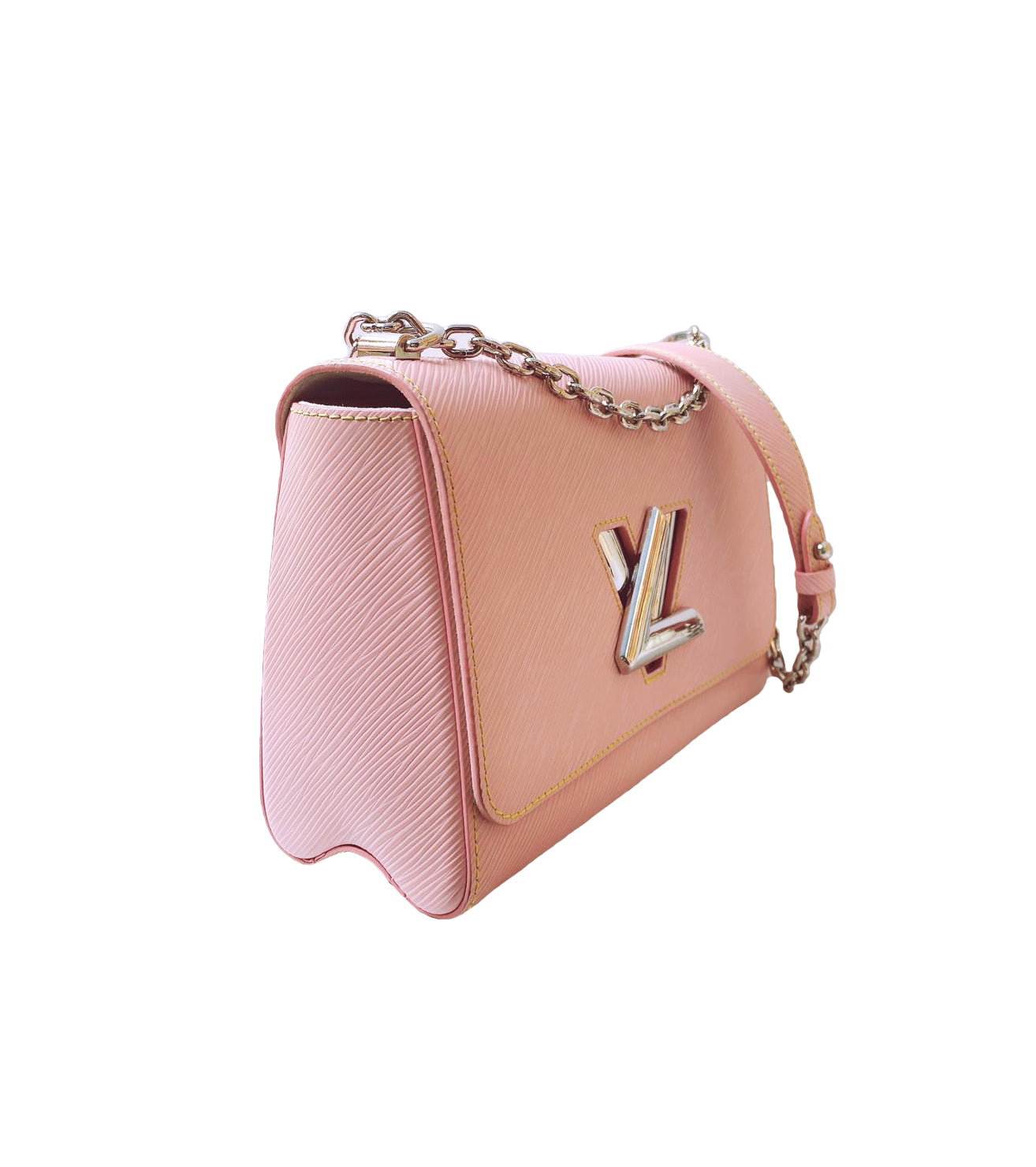 PINK EPI LEATHER MM TWIST HAND BAG