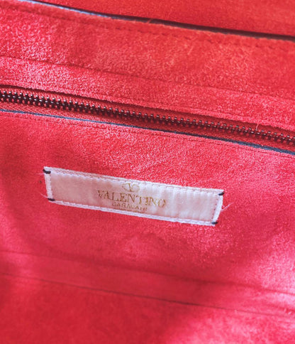 RED LEATHER GUITAR ROLLING ROCKSTUD SHOULDER BAG