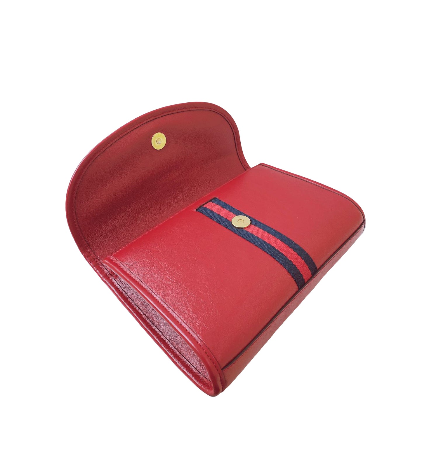 RED LEATHER SMALL RAJAH SLUM FLAP SHOULDER BAG