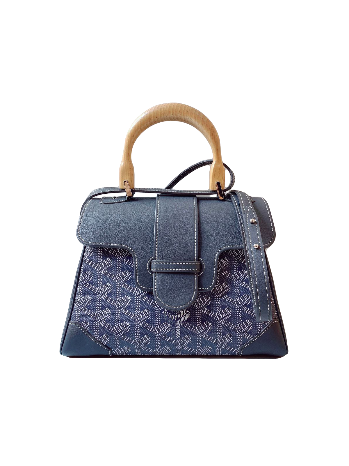 GRAY GOYARDINE MINI SAIGON HANDBAG