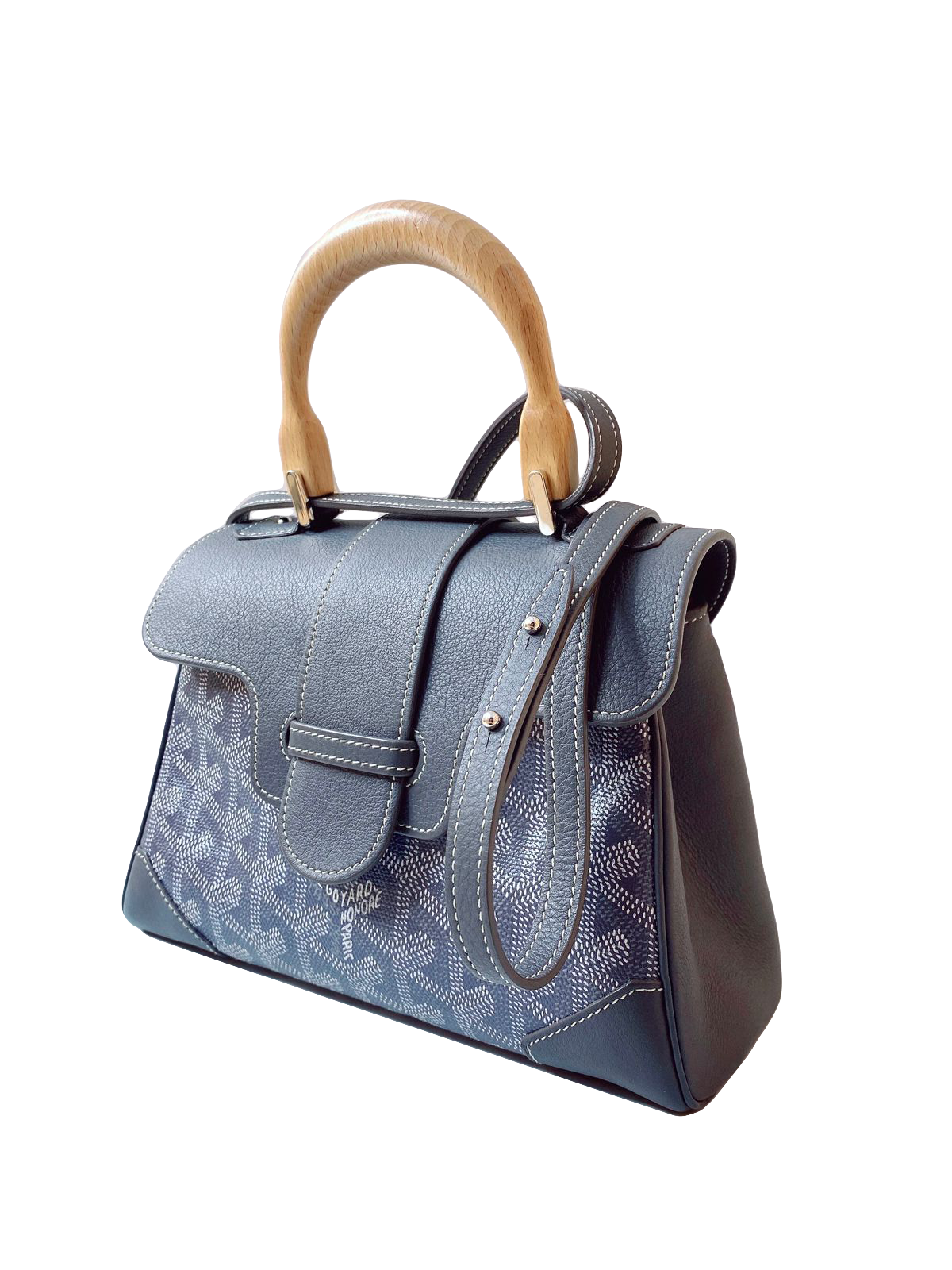 GRAY GOYARDINE MINI SAIGON HANDBAG