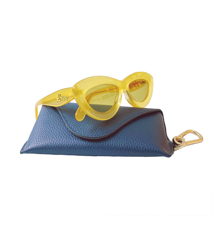 YELLOW CATEYE SUNGLASSES IN ACETATE