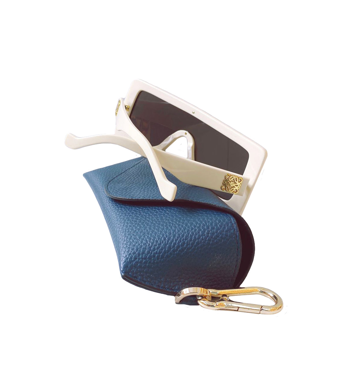 IVORY LOEWE ANAGRAM MASK IN ACETATE SUNGLASSES