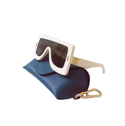 IVORY LOEWE ANAGRAM MASK IN ACETATE SUNGLASSES