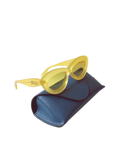 YELLOW CATEYE SUNGLASSES IN ACETATE