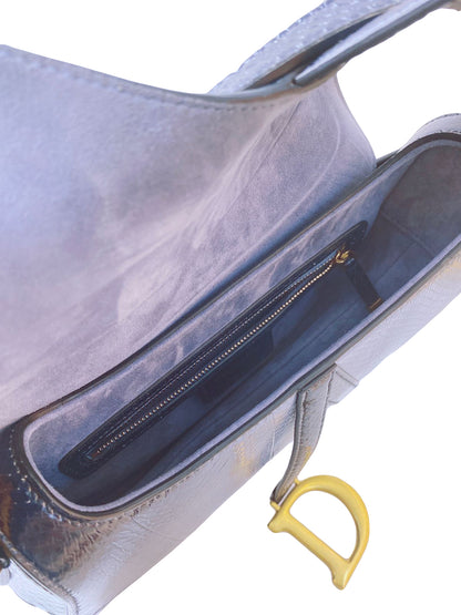 BLUE PYTHON MEDIUM SADDLE  BAG