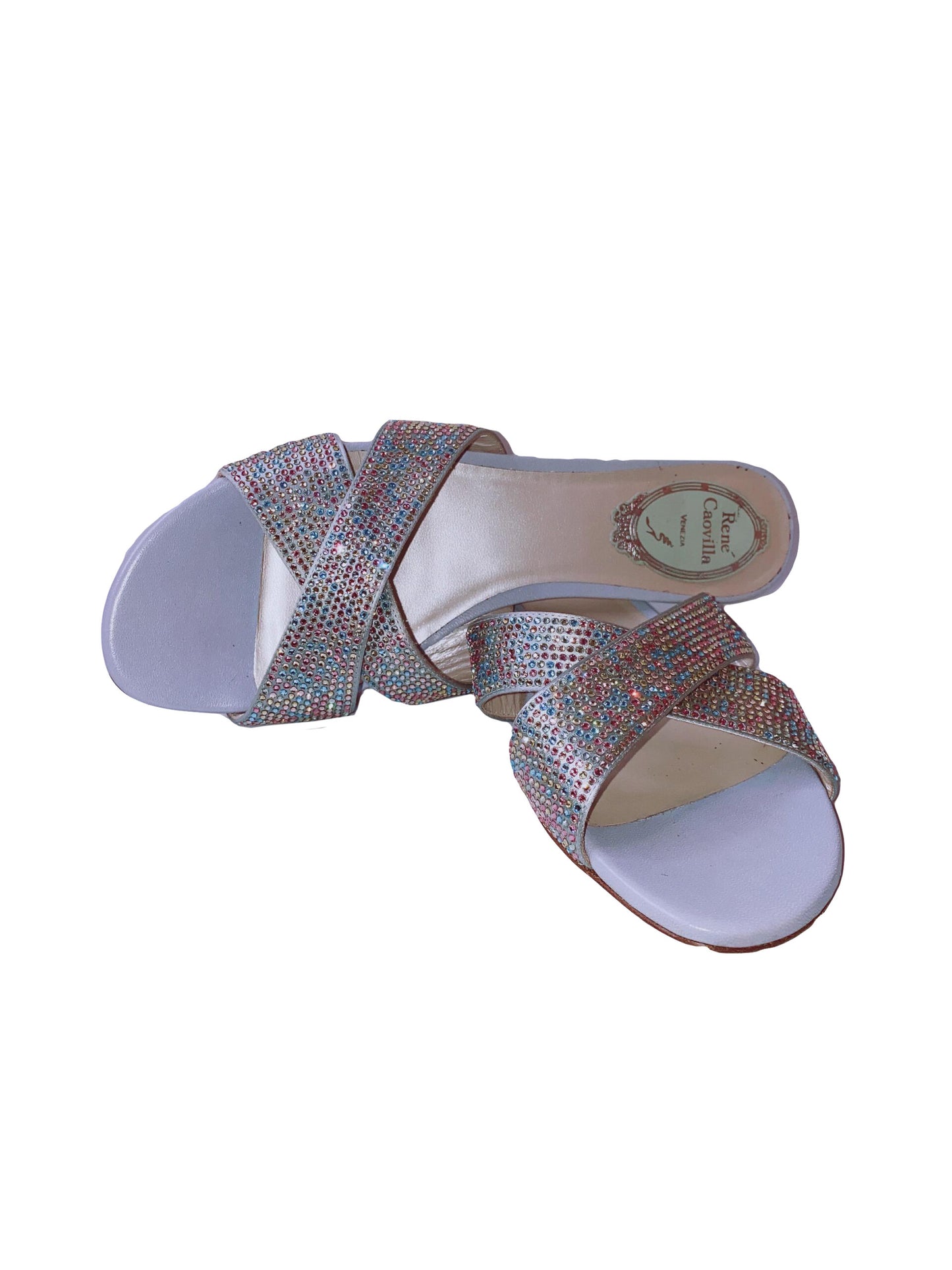 MULTICOLOR STONES SANDALS 38