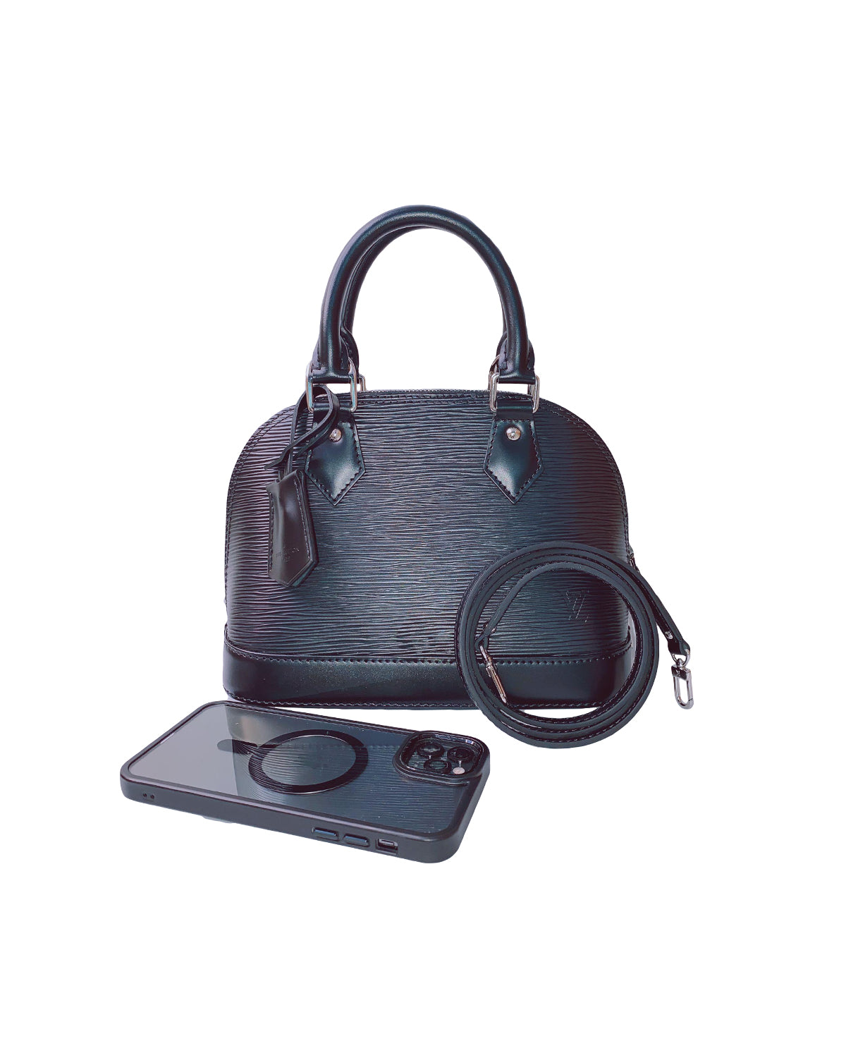 BLACK EPI LEATHER ALMA BB BAG