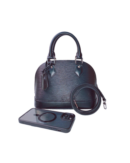 BLACK EPI LEATHER ALMA BB BAG