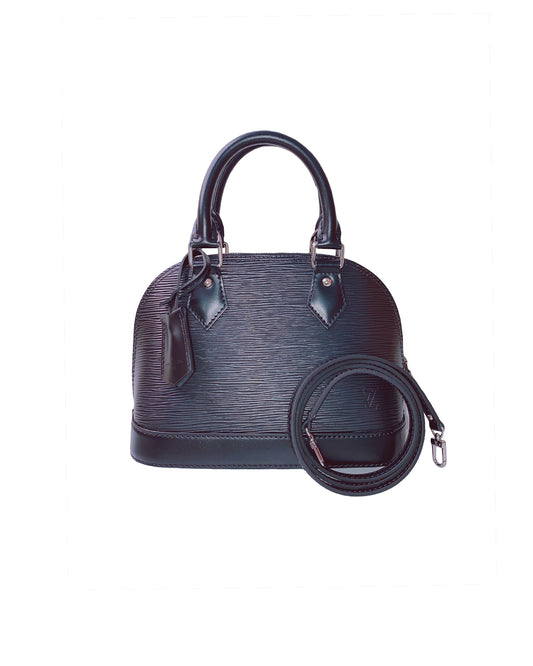 BLACK EPI LEATHER ALMA BB BAG