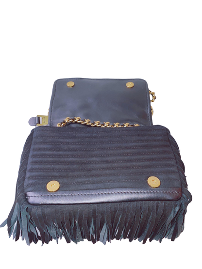 BLACK FRINGE JACKET SHOULDER BAG