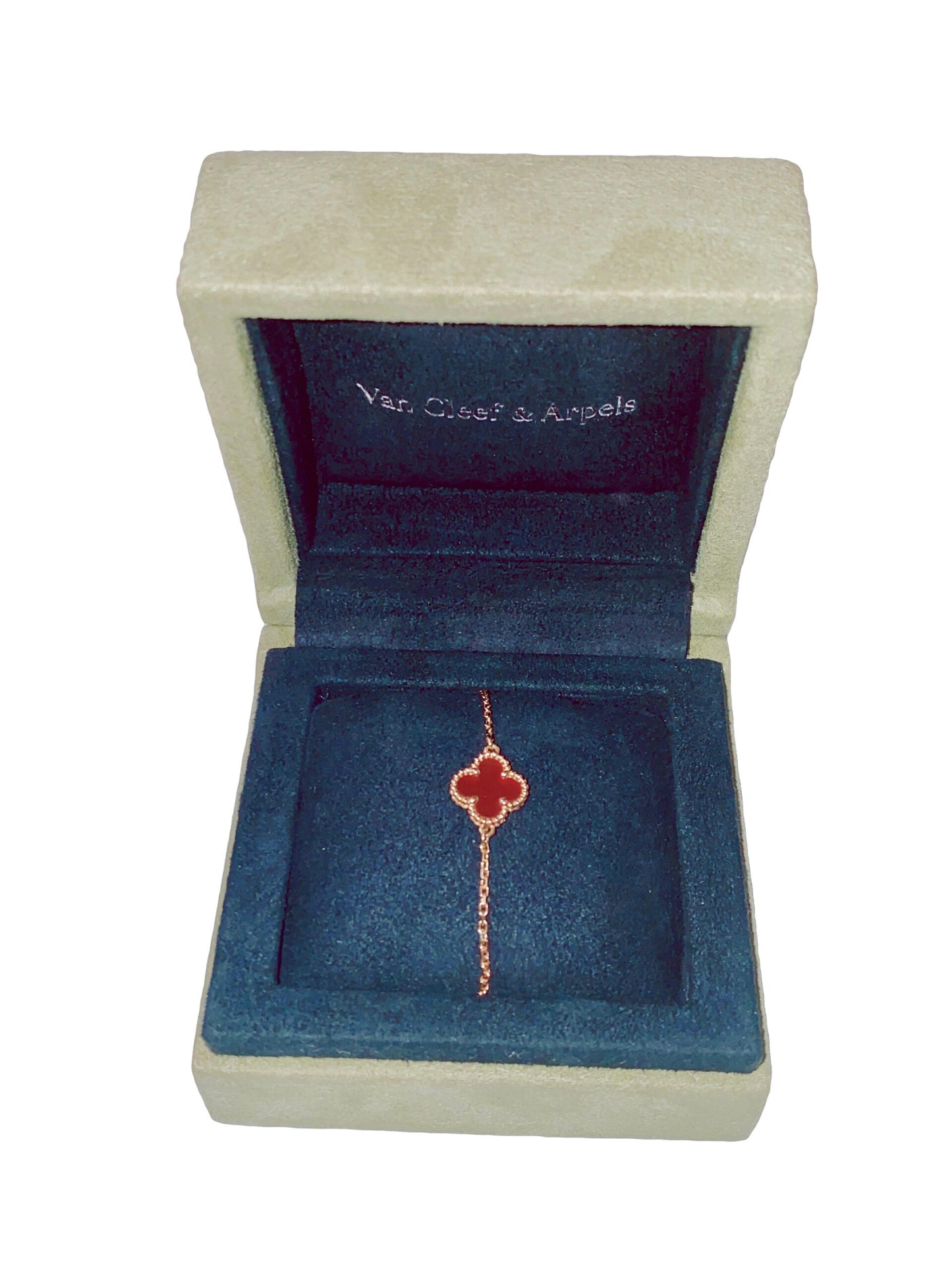 18K ROSE GOLD AND CARNELIAN SWEET ALHAMBRA BRACELET