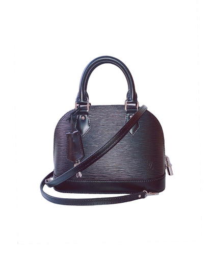 BLACK EPI LEATHER ALMA BB BAG