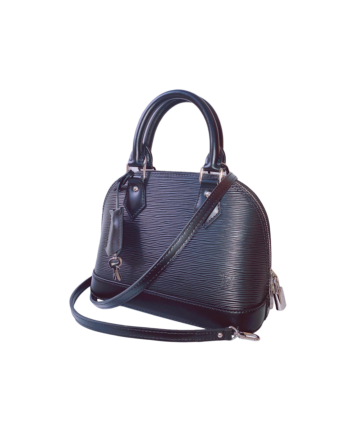 BLACK EPI LEATHER ALMA BB BAG