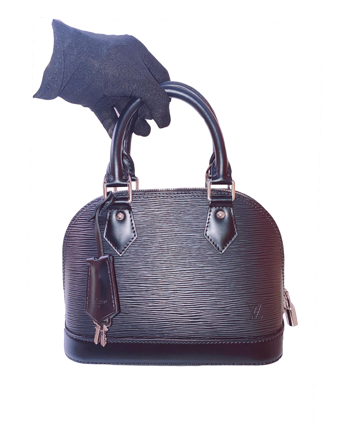 BLACK EPI LEATHER ALMA BB BAG