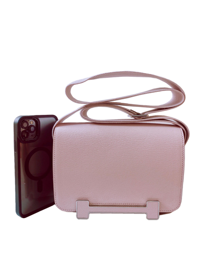 MAUVE PALE CHEVRE MYSORE GETA BAG PALLADIUM HARDWARE