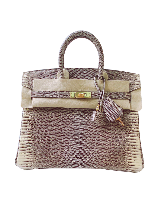 BIRKIN 25 LIZARD SALVATOR OMBRE PALLADIUM HARDWARE