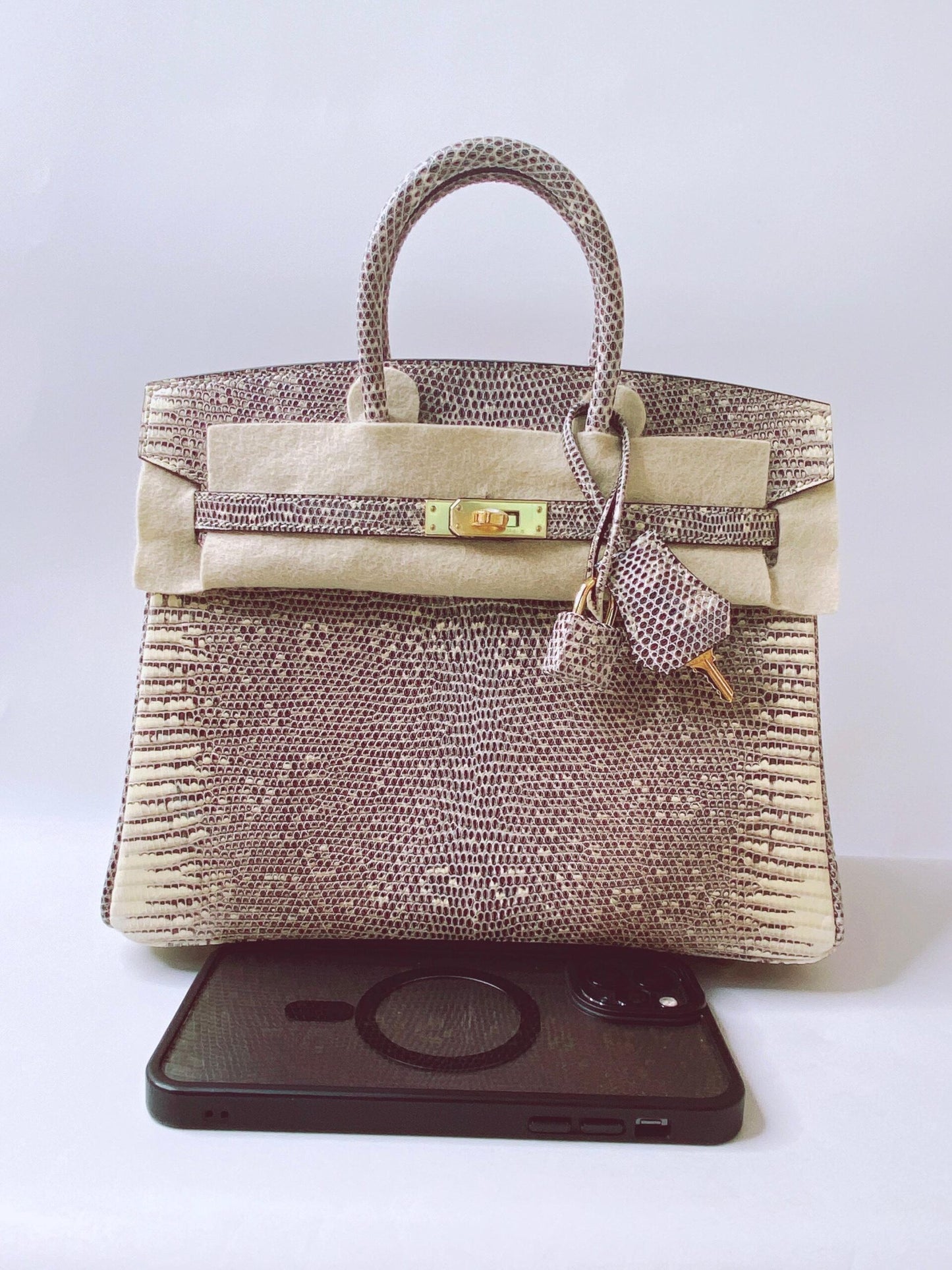 BIRKIN 25 LIZARD SALVATOR OMBRE PALLADIUM HARDWARE