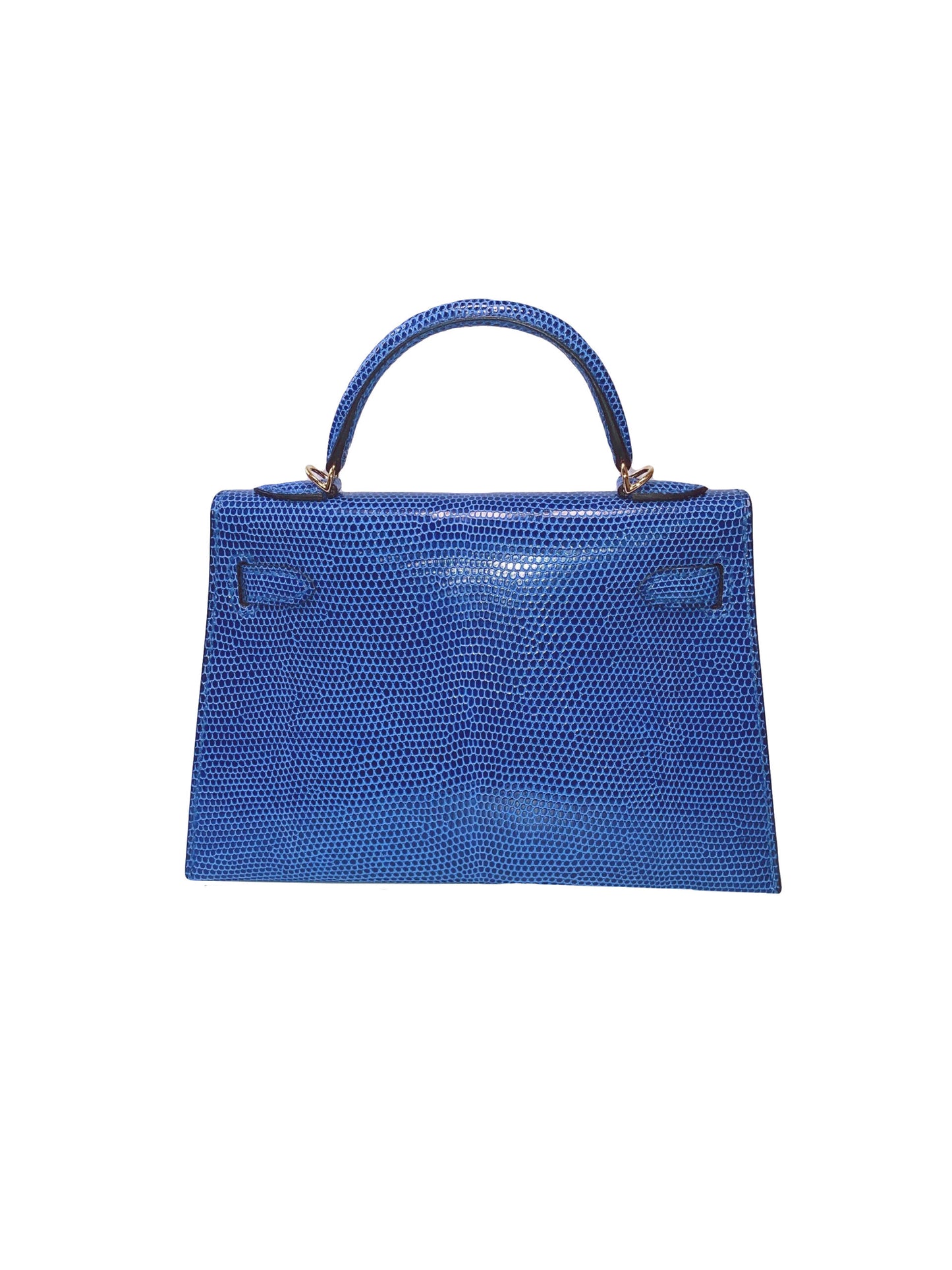 KELLY MINI 20 LIZARD NILOTICUS BLEU SAPHIRE WITH GOLD HARDWARE