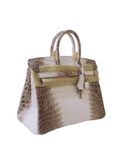 BIRKIN 25 NILOTICUS CROCODILE HIMALAYA BLANC WITH PALLADIUM HARDWARE