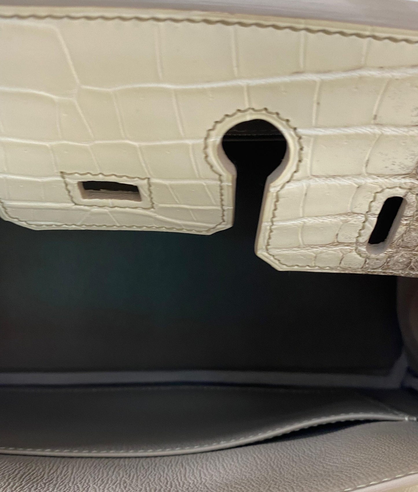 BIRKIN 25 NILOTICUS CROCODILE HIMALAYA BLANC WITH PALLADIUM HARDWARE