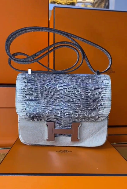 CONSTANCE III MINI 18 OMBRE LIZARD PALLADIUM HARDWARE