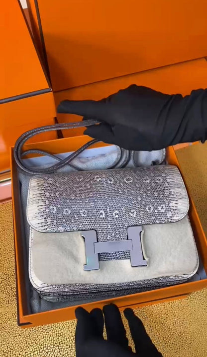 CONSTANCE III MINI 18 OMBRE LIZARD PALLADIUM HARDWARE