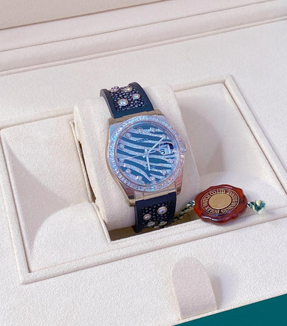 DATEJUST 36 OYSTER PERPETUAL DATEJUST ZEBRA 116189BBR 18K WHITE GOLD
