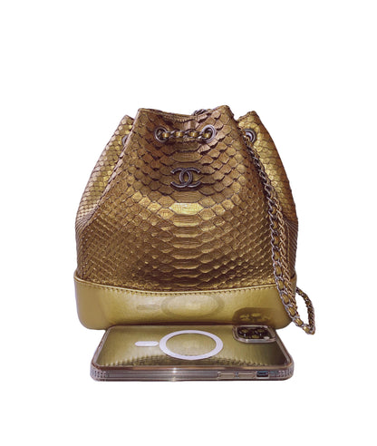 GOLD PYTHON GABRIELLE SMALL BACKPACK