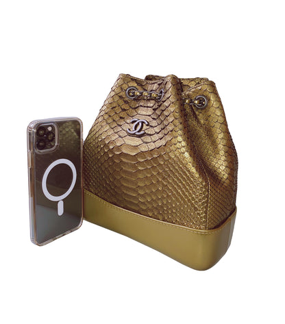 GOLD PYTHON GABRIELLE SMALL BACKPACK