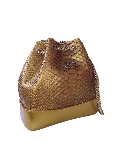 GOLD PYTHON GABRIELLE SMALL BACKPACK