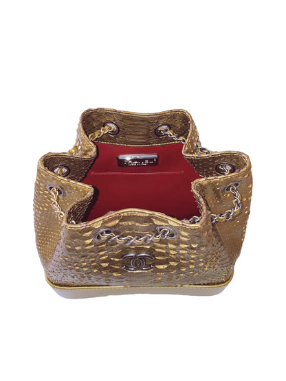 GOLD PYTHON GABRIELLE SMALL BACKPACK