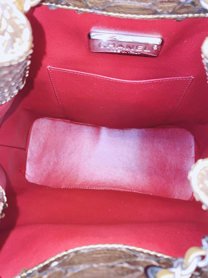 GOLD PYTHON GABRIELLE SMALL BACKPACK