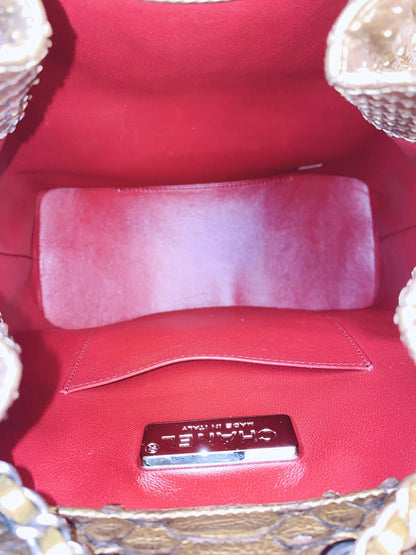 GOLD PYTHON GABRIELLE SMALL BACKPACK