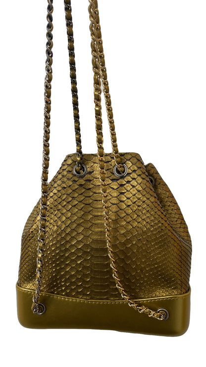 GOLD PYTHON GABRIELLE SMALL BACKPACK