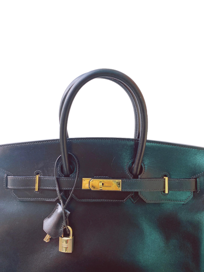 BLACK BIRKIN 35 BOX CALF LEATHER GOLD HARDWARE