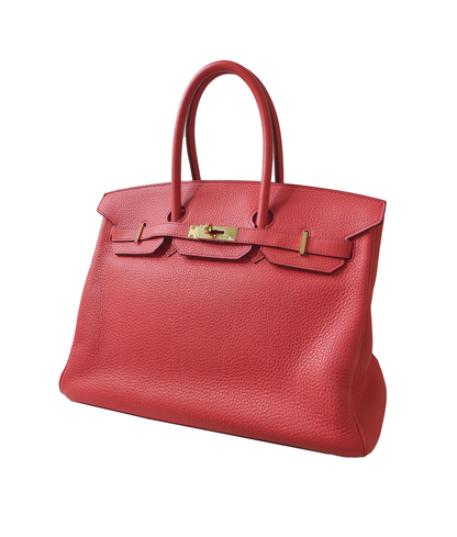 BIRKIN 35 BOUGAINVILLE CLEMENCE LEATHER GOLD HARDWARE