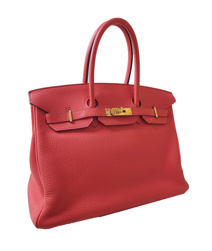 BIRKIN 35 BOUGAINVILLE CLEMENCE LEATHER GOLD HARDWARE