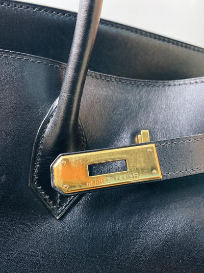 BLACK BIRKIN 35 BOX CALF LEATHER GOLD HARDWARE
