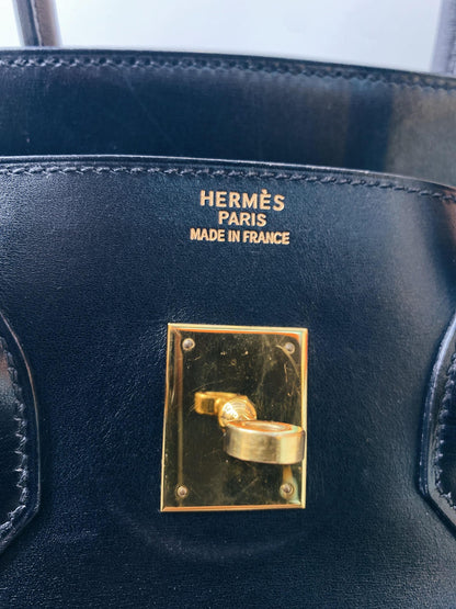 BLACK BIRKIN 35 BOX CALF LEATHER GOLD HARDWARE