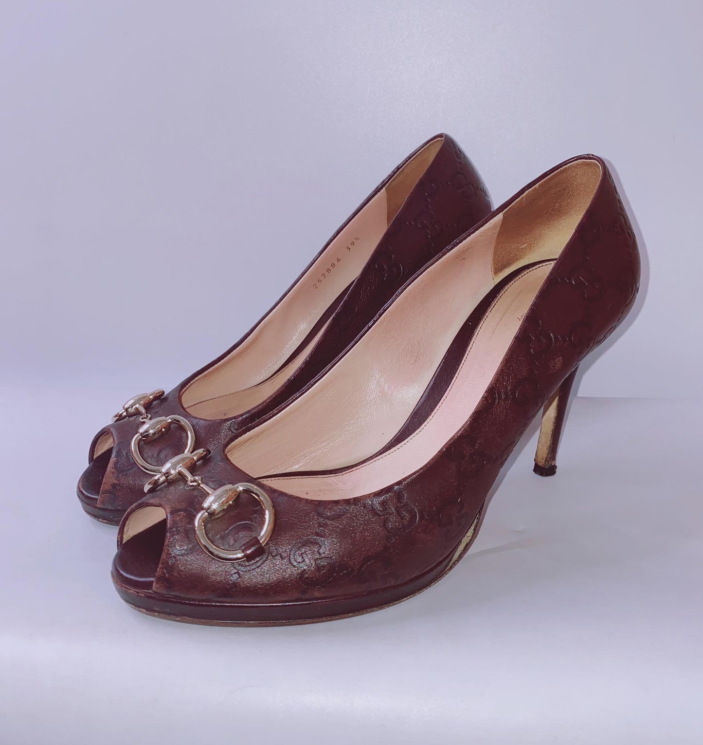 BROWN GUCCISSIMA LEATHER NEW HOLLYWOOD PUMPS 37