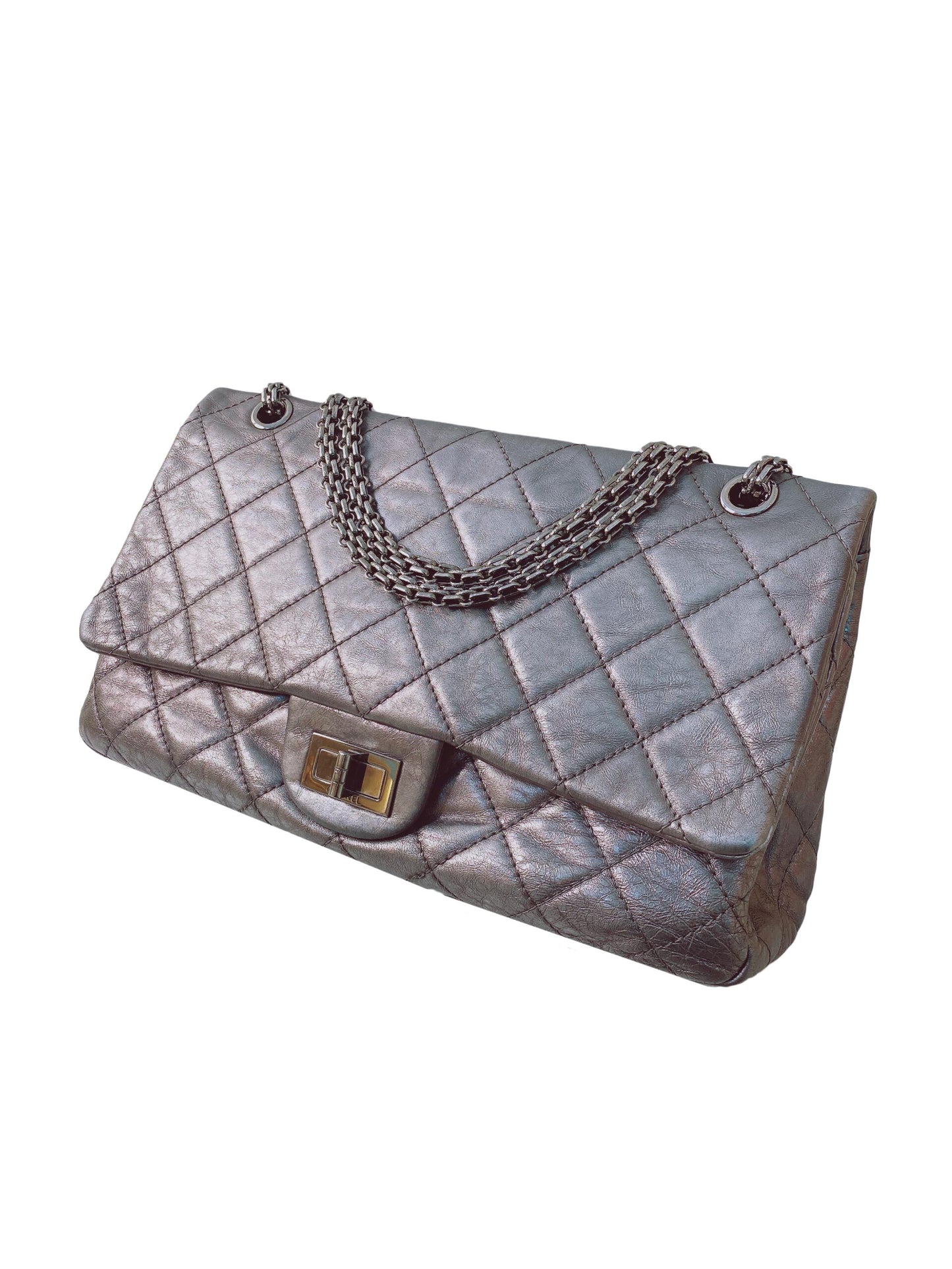 GRAY METALLIC  REISSUE 2.55 CLASSIC 277 DOUBLE FLAP BAG