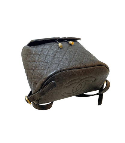 BLACK CAVIAR LEATHER  CC FILIGREE BACKPACK